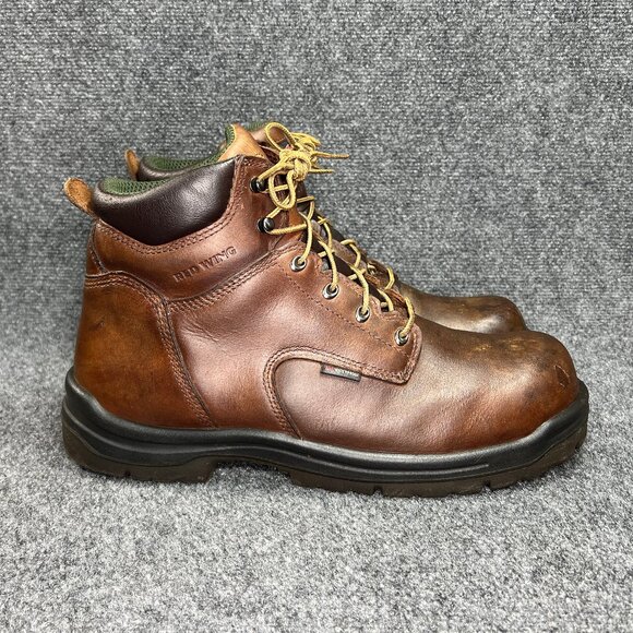 Red Wing 6" King Toe Boots Mens Size 15 Brown Leather Waterproof Safety Toe Work - Picture 1 of 15